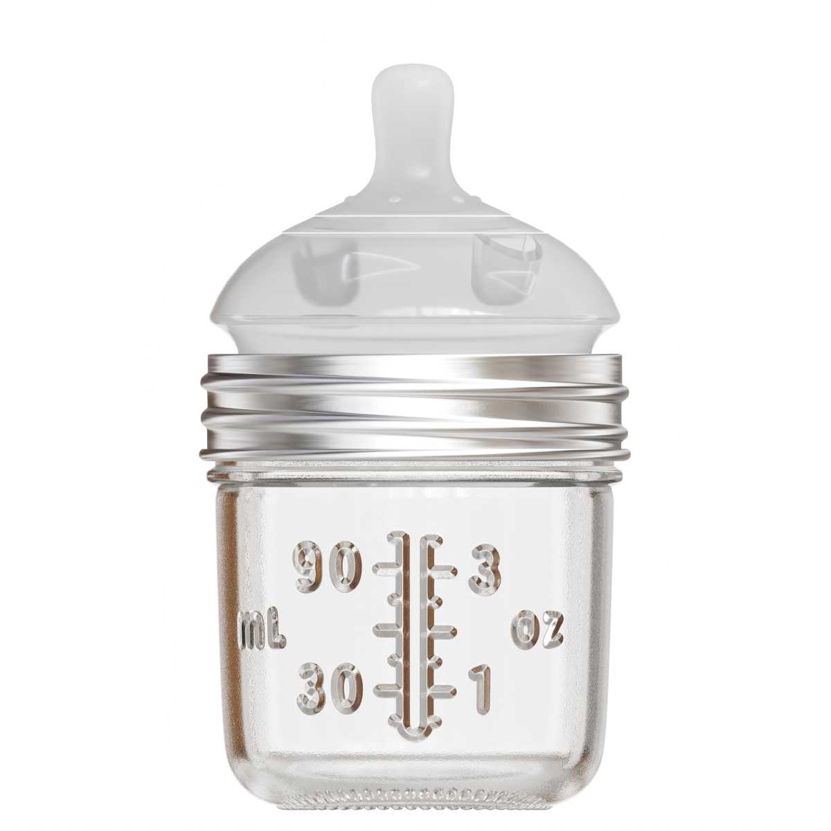 3.5oz Natural Glass Baby Bottles