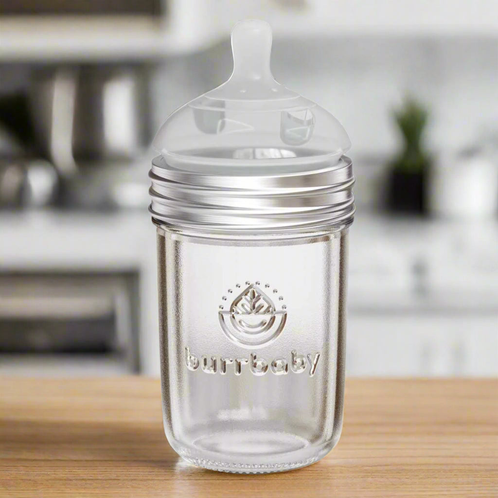 6oz Natural Glass Baby Bottles Burrbaby 6oz Natural Glass Baby Bottles Burrbaby