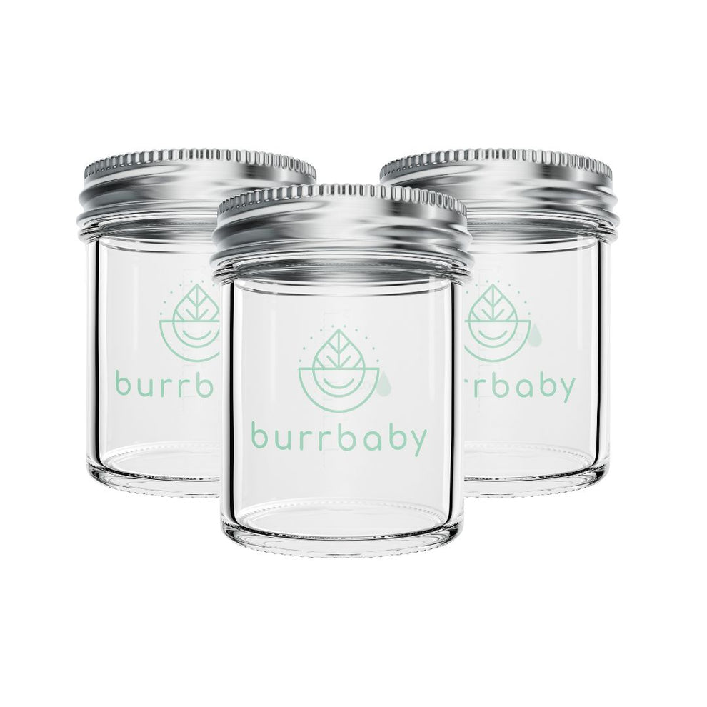 7.5oz Glass Breastmilk Storage Containers Plastic Free Burrbaby